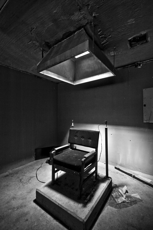 Old electric chair chamber on death row at the former Tennessee State Prison