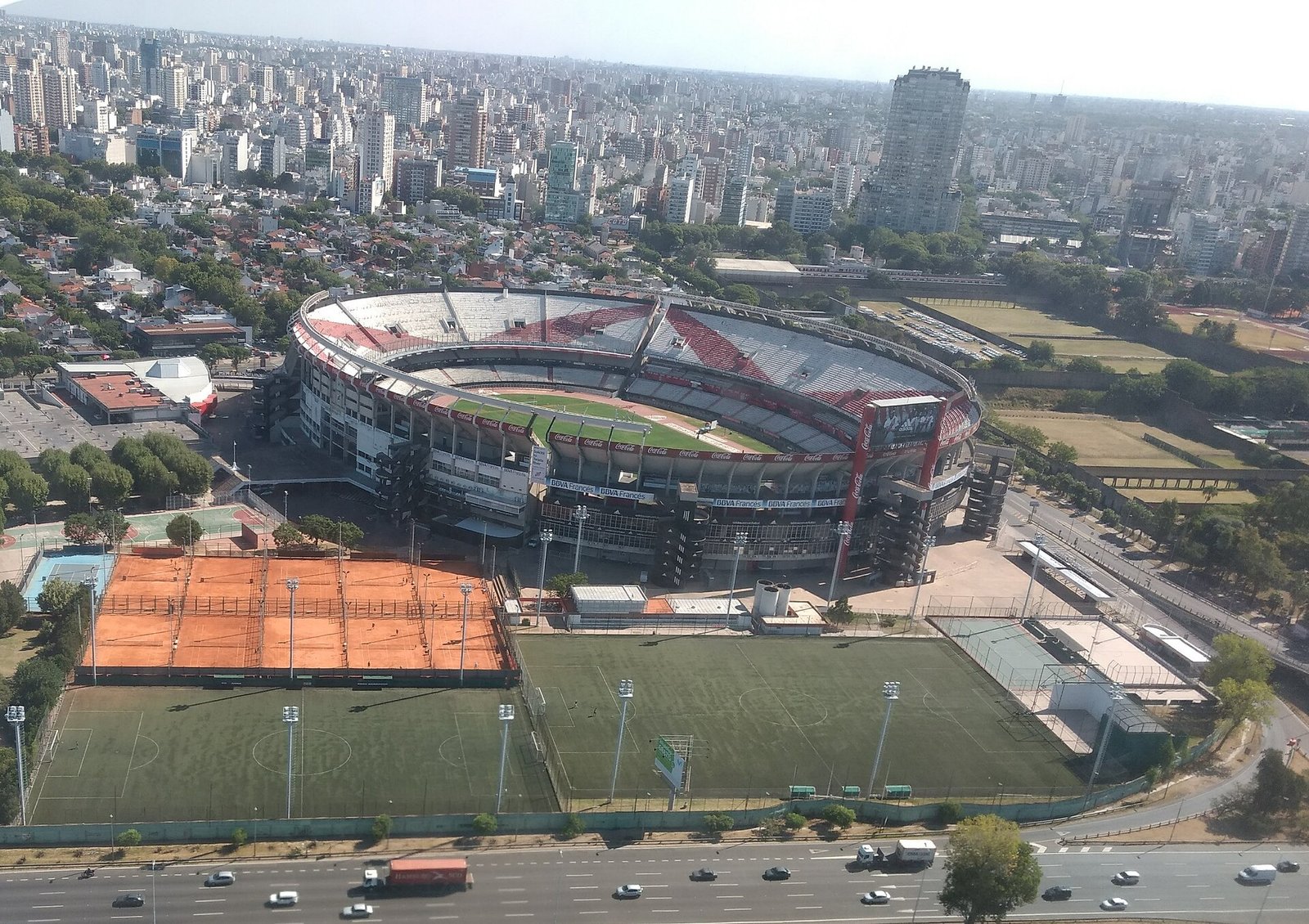 Aerial view of the Estadio Monumental in Buenos Aires