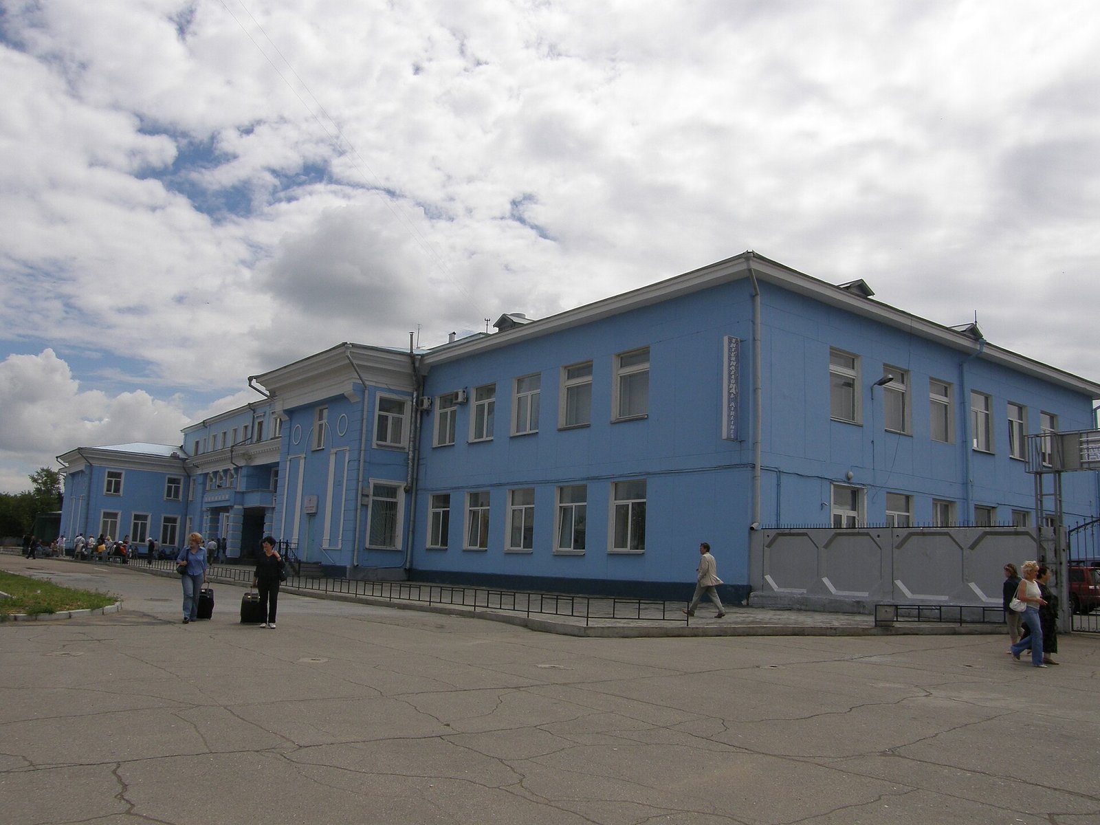 The glass front of the international terminal at Irkutsk airport